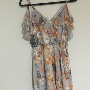 Floral Faux Wrap Dress
